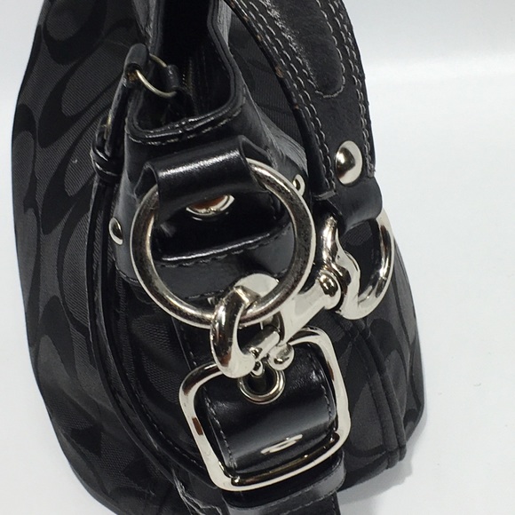 Coach Zoe Signature Jaquard Black Bag Silver Trim Large Excellent NO F0866-12667 - Picture 9 of 9